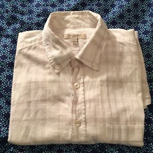 Burberry London Men’s check dress shirts S white